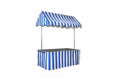 Buffetstand blau/weiß