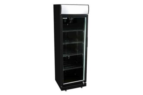 Kühlschrank 340 l schwarz mit Glastür