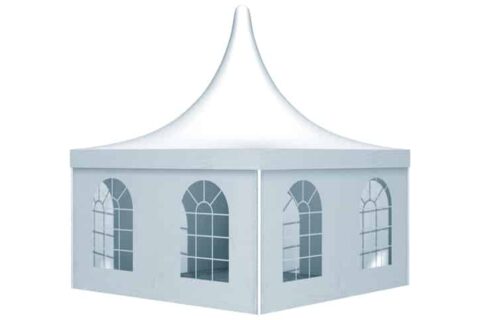 ein Pagodenzelt mit Fenstern