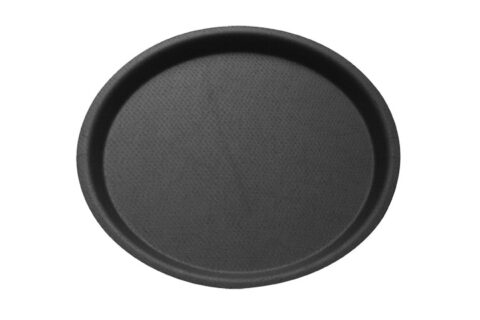 Serviertablett Ø 43 cm, rutschfest, schwarz